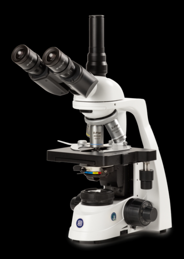 Euromex BlueScope trinocular microscope, semi-plan 4/10/S40/S100x objectives, 3W Dual Color NeoLED Kohler illumination - 1101-BL.1153