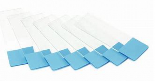 Euromex microscope slides 76x26mm, ground edges. Blue frosted side, 50 pcs, PB.5157-B