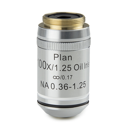 Euromex Plan PLi S100x/1.25 IOS obj. 0.17 mm cover glass correction and built-in iris diaphragm. WD 0.13 mm - IS.7200-I