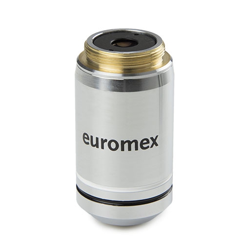 Euromex Plan PLi S100x/1.25 IOS objective. 0.17 mm cover glass correction. WD 0.13 mm - IS.7200