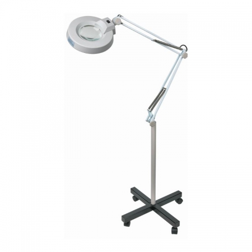 Schweizer Magnifying glass, with light, hinge and rolling base, 2x/Ø125mm, 22W - 140760028